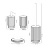Set badkameraccessoires zeepschaal dispenser tandenborstelhouder glas Deco Voorraad