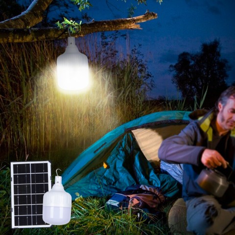 Draagbare 50W LED lamp SunStars met zonnepaneel en afstandsbediening Aanbieding