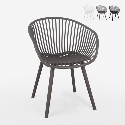 Moderne stoel Philis met armleuningen voor tuin, keuken of eetkamer Aanbieding