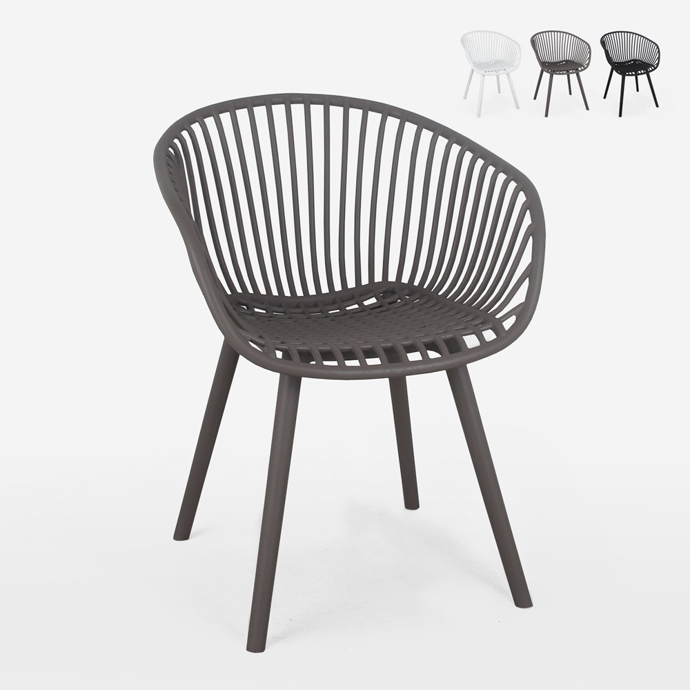 Moderne stoel Philis met armleuningen voor tuin, keuken of eetkamer
