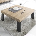 Vierkante salontafel 86x86cm in hout voor woonkamer Dachshund Palma Aanbieding