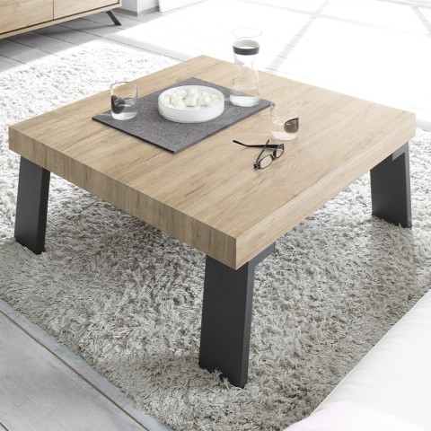 Vierkante salontafel 86x86cm in hout voor woonkamer Dachshund Palma Aanbieding