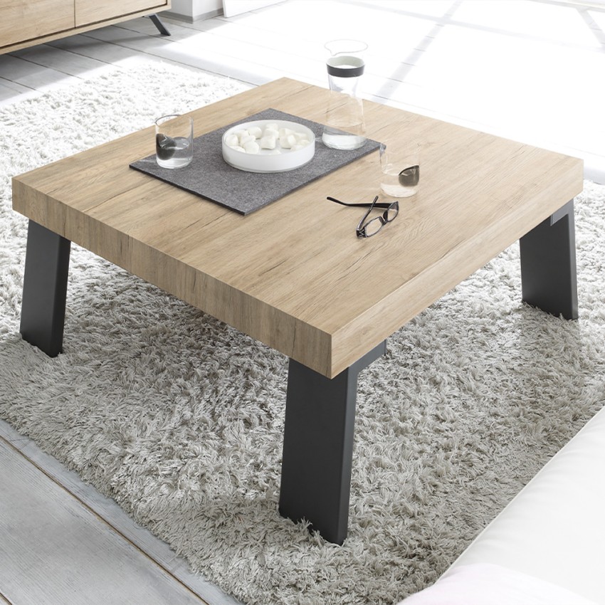 Teckel Laag vierkant 86x86cm houten salontafel voor in woonkamer