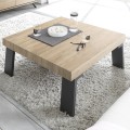 Lage vierkante 86x86cm houten salontafel voor woonkamer Teckel Palma Aanbieding