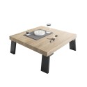 Lage vierkante 86x86cm houten salontafel voor woonkamer Teckel Palma Aanbod