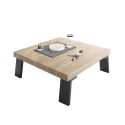 Vierkante salontafel 86x86cm in hout voor woonkamer Dachshund Palma Aanbod