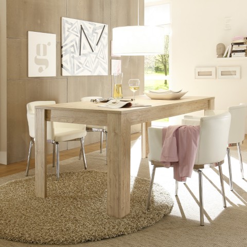 Uitschuifbare eettafel keuken eikenhout 90x137-185 cm Toko Palma Aanbieding