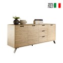 Moderne houten dressoir met 3 deuren en 3 lades, 206 cm Ekolu Palma Verkoop