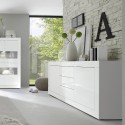 Witte hoogglans dressoir Tribus Wh Basic met 2 deuren en 3 lades Kortingen