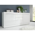 Witte hoogglans dressoir Tribus Wh Basic met 2 deuren en 3 lades Korting