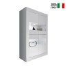 Moderne woonkamer vitrinekast 4 deuren in glanzend wit glas Tina Wh Basic Verkoop