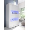 Moderne woonkamer vitrinekast 4 deuren in glanzend wit glas Tina Wh Basic Kortingen