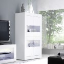 Moderne woonkamer vitrinekast 4 deuren in glanzend wit glas Tina Wh Basic Catalogus