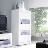 Moderne woonkamer vitrinekast 4 deuren in glanzend wit glas Tina Wh Basic Catalogus