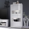 Moderne woonkamer vitrinekast 4 deuren in glanzend wit glas Tina Wh Basic Aanbieding