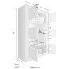 Moderne woonkamer vitrinekast 4 deuren in glanzend wit glas Tina Wh Basic Voorraad