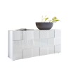 Dressoir design dambord 3 deuren in hoogglans wit hout Dama Wh S Korting
