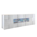 Moderne keukendressoir 241cm wit glanzend 2 deuren 4 laden Dama Wh L Aanbod