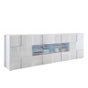 Moderne keukendressoir 241cm wit glanzend 2 deuren 4 laden Dama Wh L Aanbod