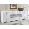 Moderne keukendressoir 241cm wit glanzend 2 deuren 4 laden Dama Wh L Korting