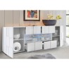 Moderne keukendressoir 241cm wit glanzend 2 deuren 4 laden Dama Wh L Kortingen