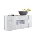 Witte glanzende dressoir eetkamer 2 deuren 2 lades Dama Wh M Aanbod