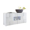 Witte glanzende dressoir eetkamer 2 deuren 2 lades Dama Wh M Aanbod