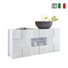 Witte glanzende dressoir eetkamer 2 deuren 2 lades Dama Wh M Verkoop