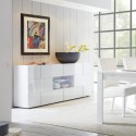 Witte glanzende dressoir eetkamer 2 deuren 2 lades Dama Wh M Karakteristieken