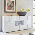 Witte glanzende dressoir eetkamer 2 deuren 2 lades Dama Wh M Aanbieding