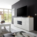 Witte glanzende dressoir eetkamer 2 deuren 2 lades Dama Wh M Prijs