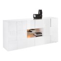 Witte glanzende dressoir eetkamer 2 deuren 2 lades Dama Wh M Korting