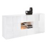 Witte glanzende dressoir eetkamer 2 deuren 2 lades Dama Wh M Korting