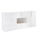 Witte glanzende dressoir eetkamer 2 deuren 2 lades Dama Wh M Kortingen