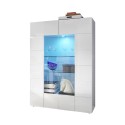 2 deurs glazen vitrine glanzend wit modern woonkamer 121x166cm Murano Wh Aanbod