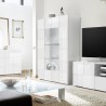 Moderne vitrinekast 2 deuren wit glanzend glas woonkamer 121x166cm Murano Wh Korting