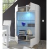 Moderne vitrinekast 2 deuren wit glanzend glas woonkamer 121x166cm Murano Wh Kortingen