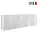 Moderne dressoir 4 deuren hoogglans wit 241cm Dama Wh XL Verkoop