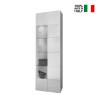 Moderne woonkamer vitrine 1 deur hoogglans wit met schaakpatroon Bee Wh Dama Verkoop