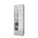 Moderne woonkamer vitrine 1 deur hoogglans wit met schaakpatroon Bee Wh Dama Aanbod