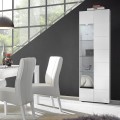Moderne woonkamer vitrine 1 deur hoogglans wit met schaakpatroon Bee Wh Dama Aanbieding