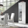 Moderne woonkamer vitrine 1 deur hoogglans wit met schaakpatroon Bee Wh Dama Aanbieding