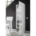 Moderne woonkamer vitrine 1 deur hoogglans wit met schaakpatroon Bee Wh Dama Kortingen