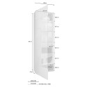 Moderne woonkamer vitrine 1 deur hoogglans wit met schaakpatroon Bee Wh Dama Catalogus