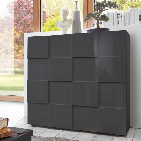 Moderne hoge kast woonkamer opbergkast 2 deuren 121cm Dama Lola Rt Aanbieding