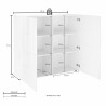Moderne hoge kast woonkamer opbergkast 2 deuren 121cm Dama Lola Rt Keuze