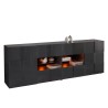 Moderne dressoir woonkamer 2 deuren 4 lades glanzend antraciet Dama Rt L Aanbod