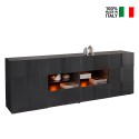 Moderne dressoir woonkamer 2 deuren 4 lades glanzend antraciet Dama Rt L Verkoop