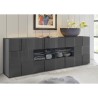 Moderne dressoir woonkamer 2 deuren 4 lades glanzend antraciet Dama Rt L Model