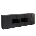 Moderne dressoir woonkamer 2 deuren 4 lades glanzend antraciet Dama Rt L Korting